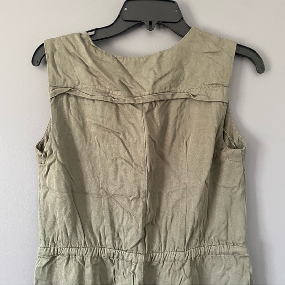 Smart Set Utility Dress Khaki Sleeveless Size 6 Safari Vibe Drawstring Waist - Picture 9 of 13